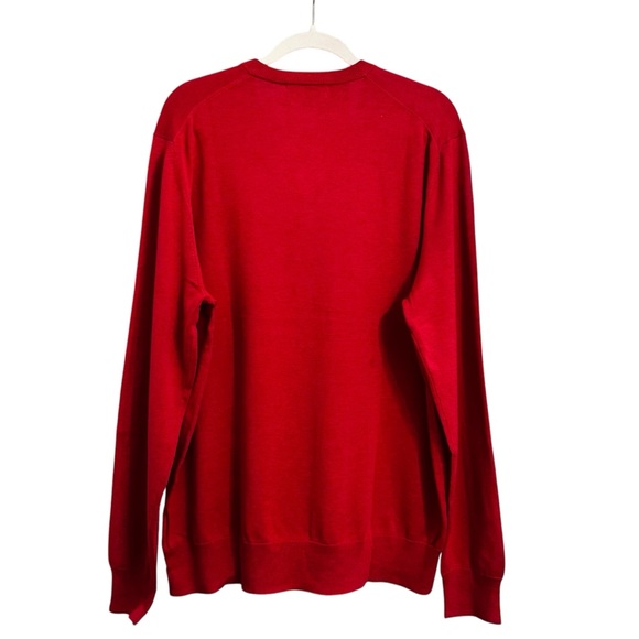 Brooks Brothers NWT Red Cotton V-Neck Sweater L 48” Preppy Classic Old Money - Picture 7 of 12